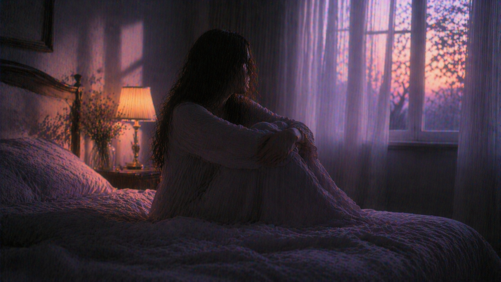 꿈에서 깬 뒤에도 여운이 오래 남아 다시 잠들기 싫은 상태를 떠올리게 하는 이미지