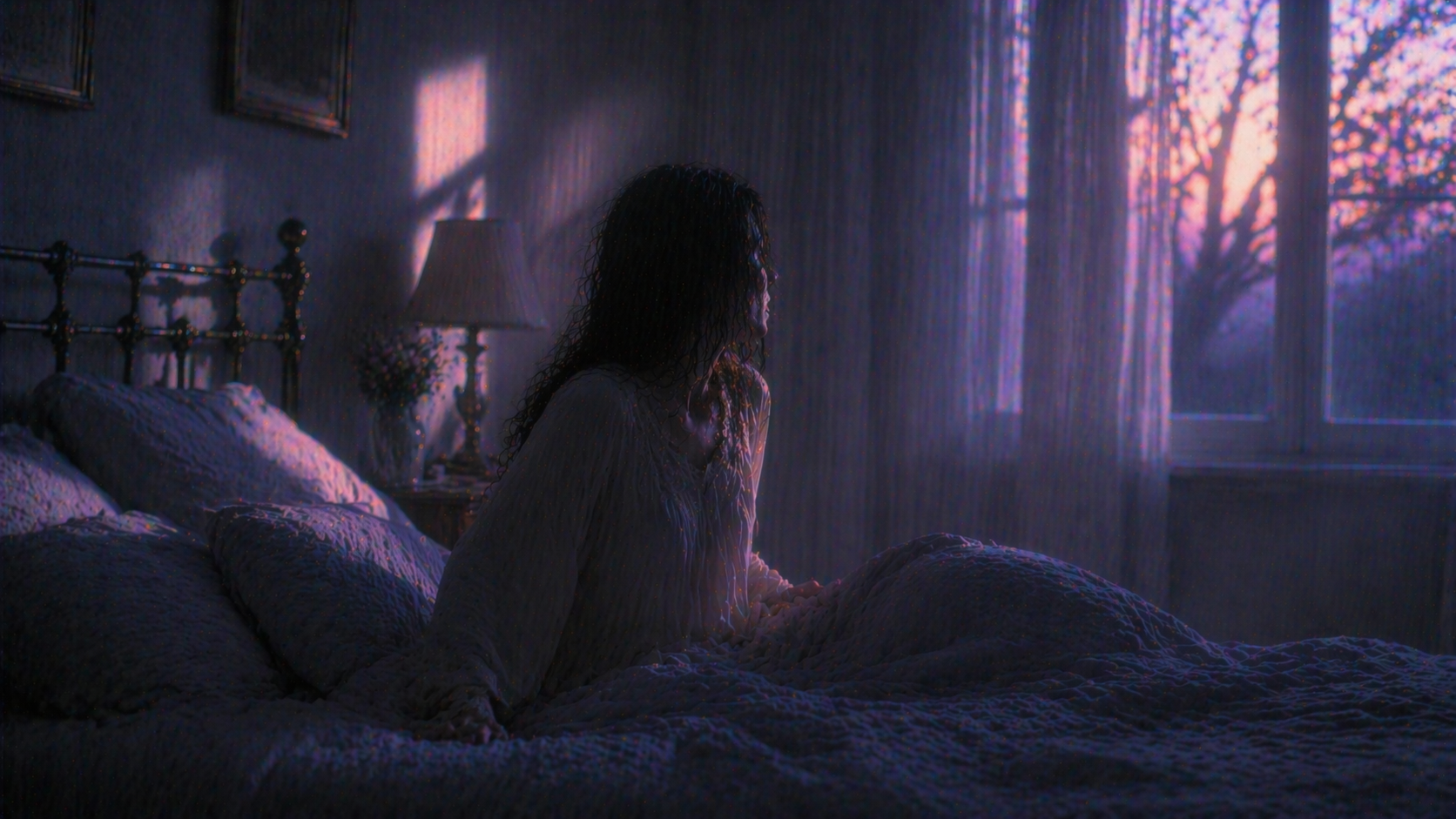 자다 깜짝 놀라며 깼을 때의 순간적인 공포와 몸의 예민함을 떠올리게 하는 이미지